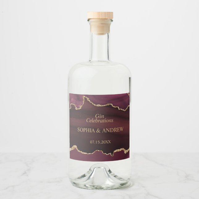 Étiquette de bouteille de Mariage d'or de Bourgogn (Devant)