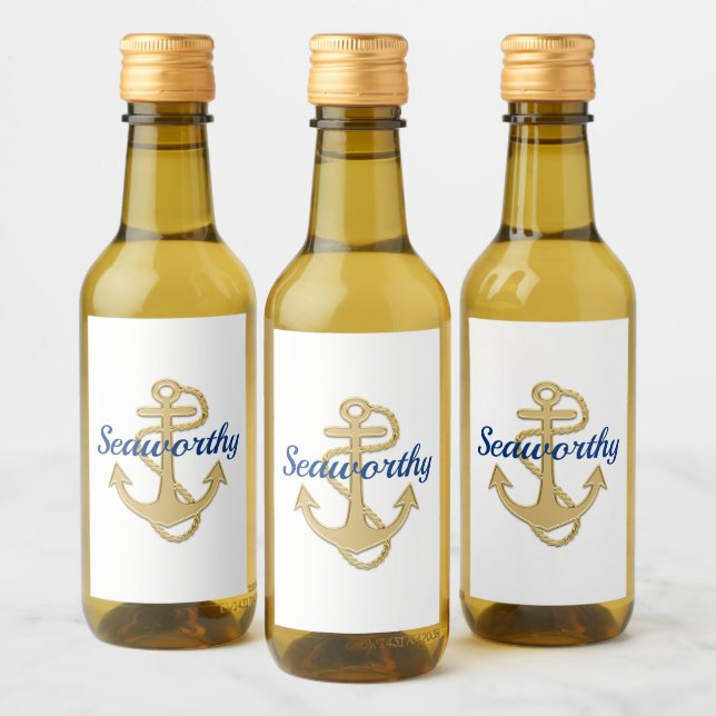 Étiquette de bouteille de mariage nautique Ancre d (Bouteilles)