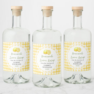 Étiquette de Bouteille de Sirop de Citron Maison