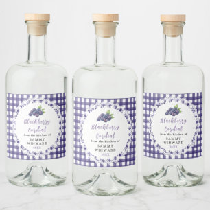 Étiquette de bouteille de sirop de mûre maison