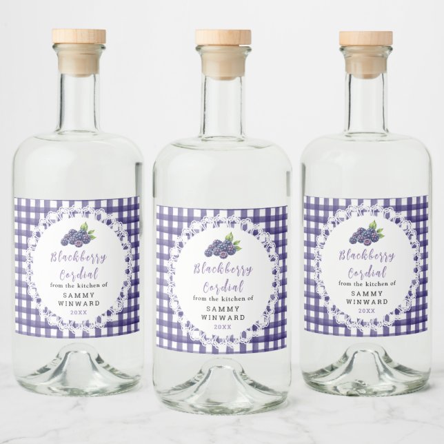 Étiquette de bouteille de sirop de mûre maison (Bouteilles)