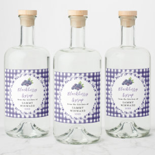 Étiquette de bouteille de sirop de mûre maison