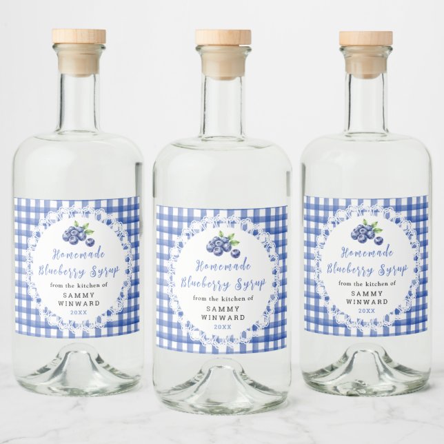 Étiquette de Bouteille de Sirop de Myrtille Maison (Bouteilles)