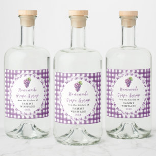 Étiquette de Bouteille de Sirop de Raisin Maison