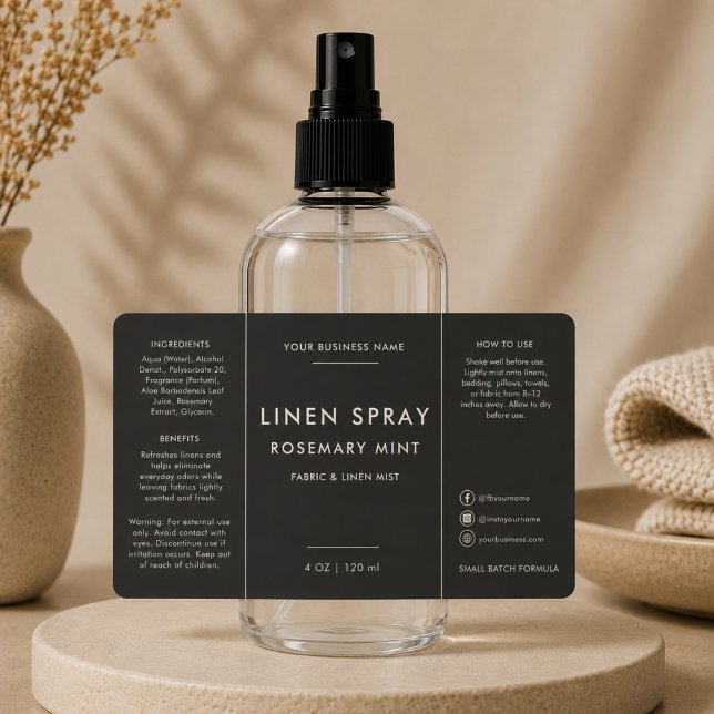 Étiquette de bouteille de vaporisateur de lin de l (Créateur téléchargé)