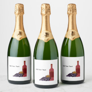 Étiquette de bouteille de vin avec raisins