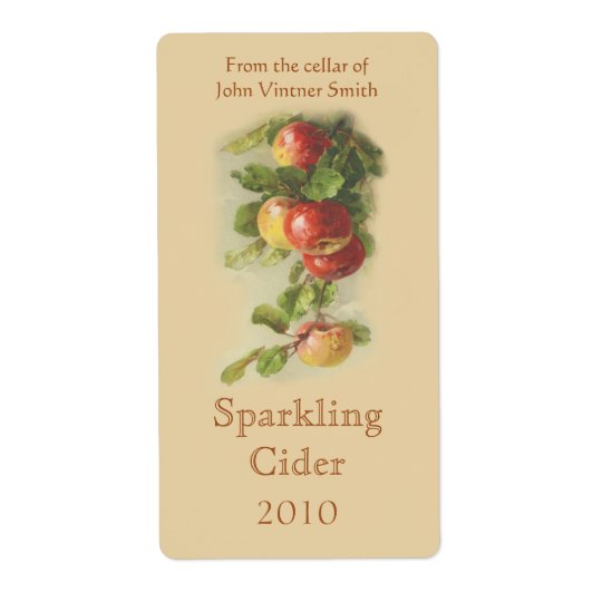 Étiquette de bouteille de vin d'Apple