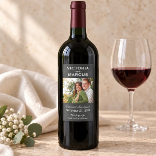 Étiquette de bouteille de vin de mariage personnal