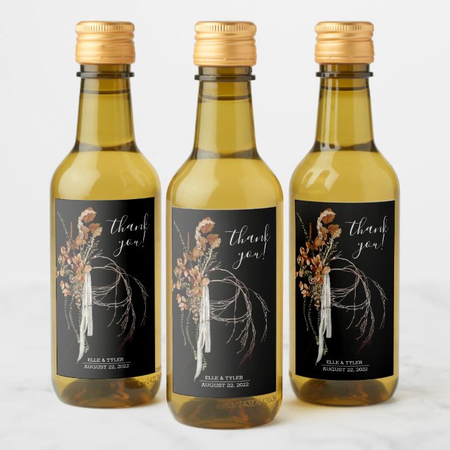 Étiquette de bouteille de vin miniature mariage bo (Bouteilles)