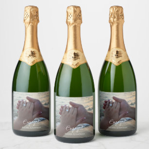 Étiquette de bouteille de vin mousseux personnalis
