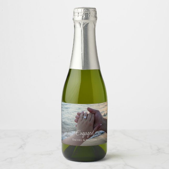 Étiquette de bouteille de vin mousseux personnalis (Devant)