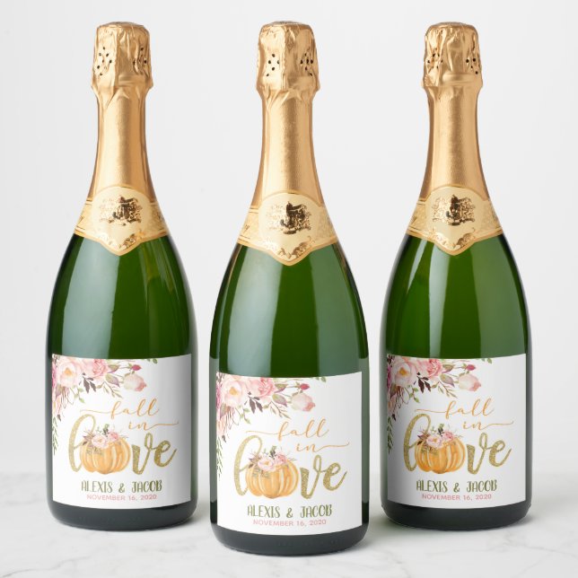 Étiquette de bouteille de vin mousseux Tombez amou (Bouteilles)