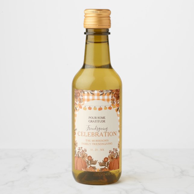 Étiquette de bouteille de vin pour Friendsgiving c (Devant)