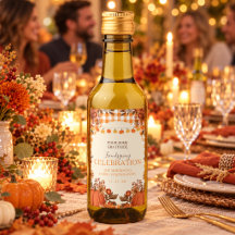 Étiquette de bouteille de vin pour Friendsgiving c