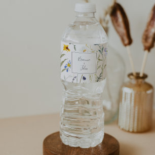 Étiquette de bouteille d'eau à Mariage Floral Wild