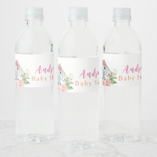 Étiquette de bouteille d'eau Baby shower éléphant