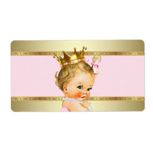 Étiquette de bouteille d'eau Baby shower Rose Gold