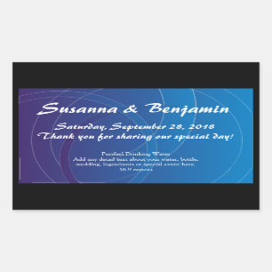 Étiquette de bouteille d'eau Blue Swirls personnal