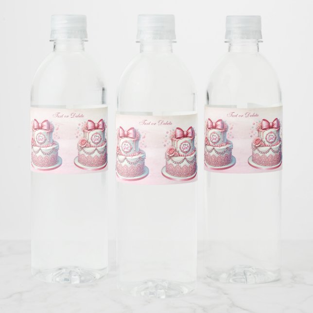 Étiquette de bouteille d'eau de la boîte rose de g (Bouteilles)