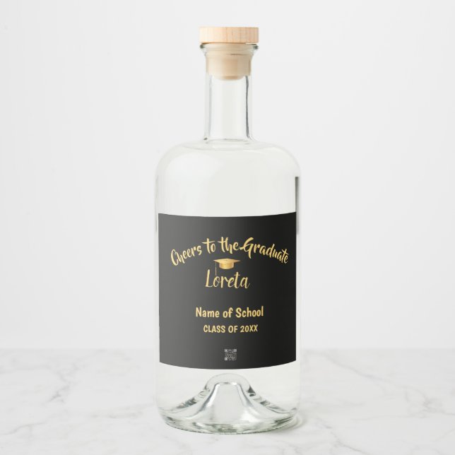 Étiquette de bouteille d'eau de la fête de graduat (Devant)