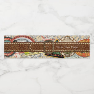 Étiquette de bouteille d'eau de la fête de voyage