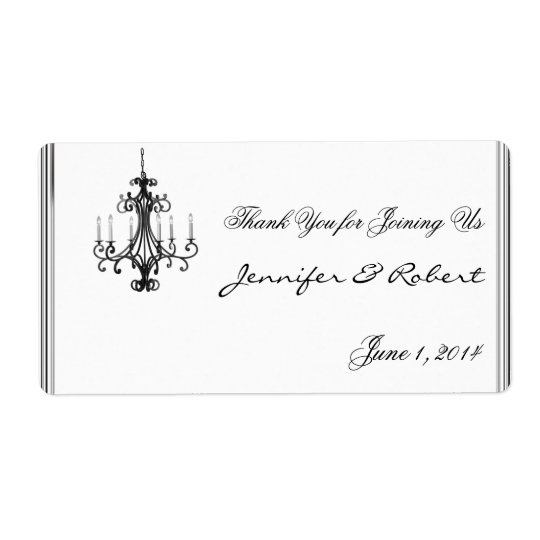 Étiquette de bouteille d'eau de lustre de charme