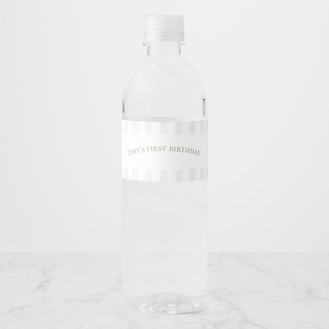 Étiquette de bouteille d'eau d'oie rose (Devant)