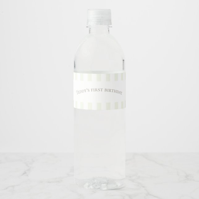 Étiquette de bouteille d'eau d'oie soie verte Sage (Devant)