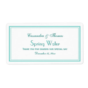 Étiquette de bouteille d'eau Elegant Aqua Cadre 2H