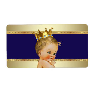 Étiquette de bouteille d'eau Prince Baby shower