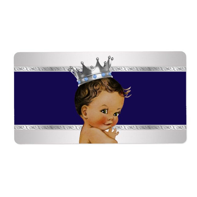 Étiquette de bouteille d'eau Prince Baby shower et (Devant)