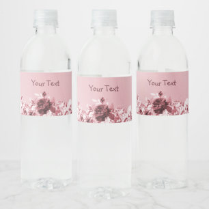 Étiquette de bouteille d'eau rose Mariage