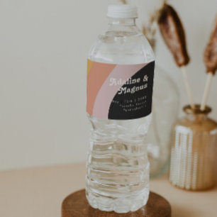 Étiquette de bouteille d'eau sombre Rainbow des an