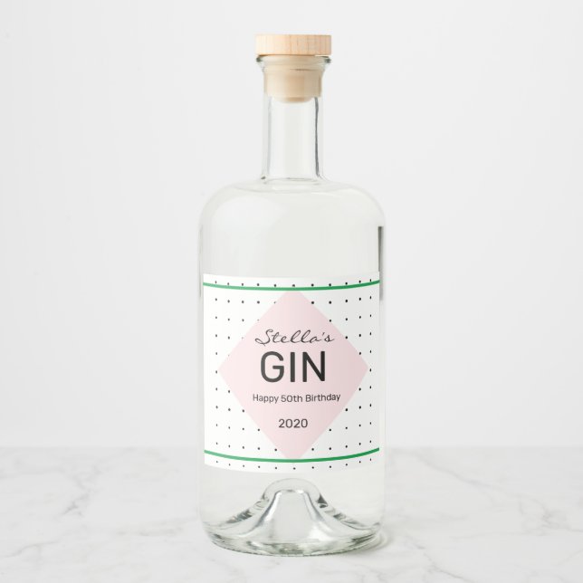 étiquette de bouteille en gin personnalisé (Devant)
