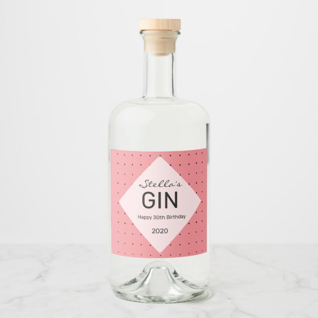 étiquette de bouteille en gin personnalisé (Devant)