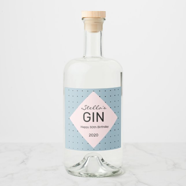 étiquette de bouteille en gin personnalisé (Devant)