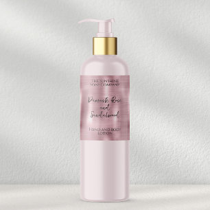 Étiquette de bouteille en métal rose brossé