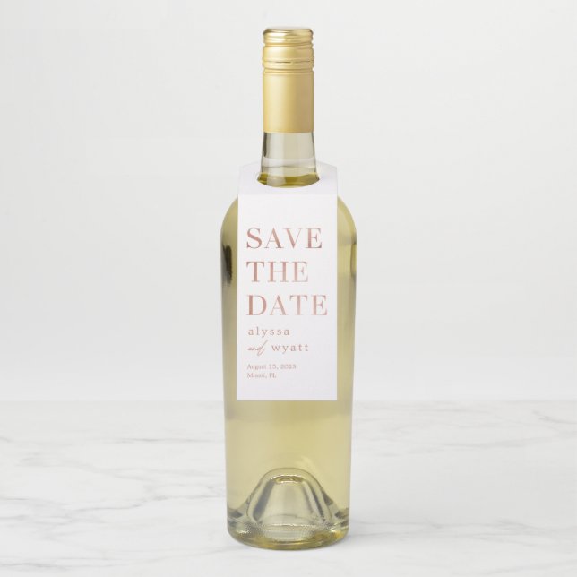 Étiquette de bouteille Lavish Glow Save The Date (Sur bouteille)