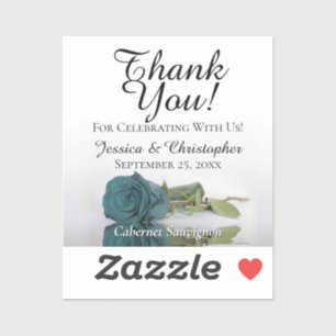 Étiquette de bouteille miniature de mariage Teal R