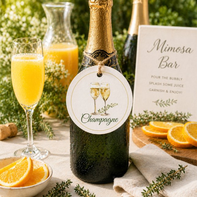 Étiquette de bouteille pour bar à Mimosa au Champa (Créateur téléchargé)