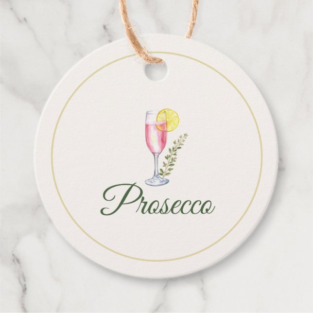 Étiquette de bouteille pour bar Mimosa au Prosecco (Devant)
