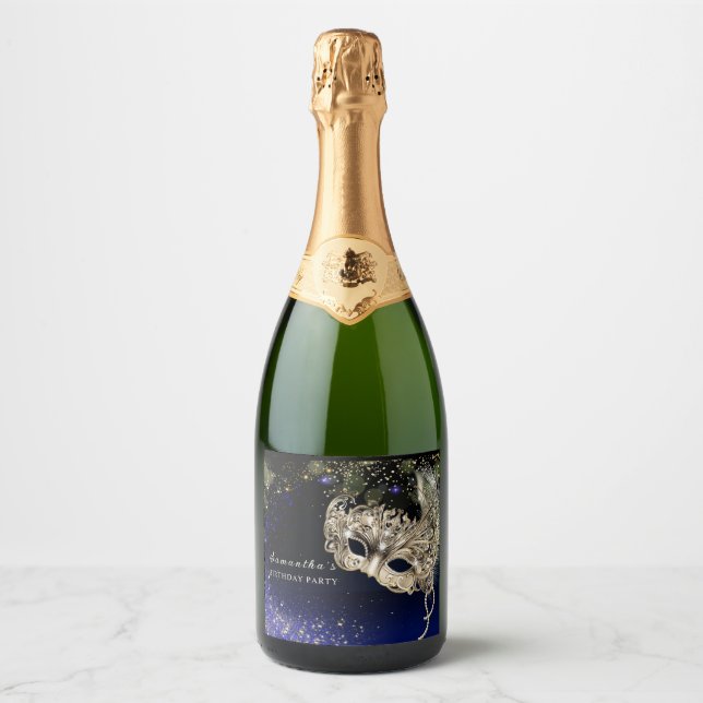 Étiquette de bouteille pour une soirée masquée élé (Devant)