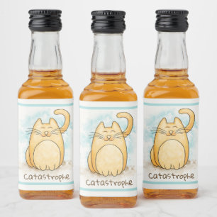 Étiquette de bouteilles de bouteilles de chats cu