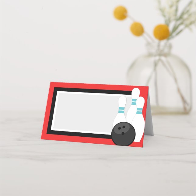Étiquette de Bowling Red Folling ou Cartes de Plac (Devant)