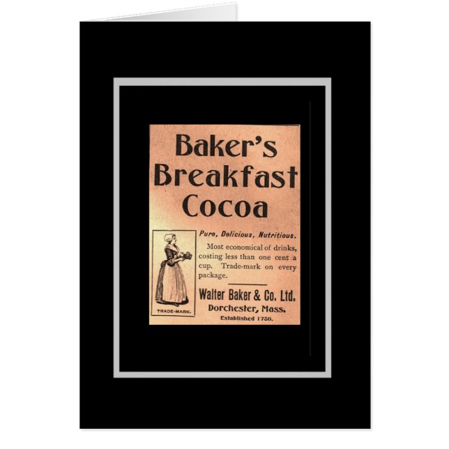 Étiquette de cacao pour petit-déjeuner Baker's vin (Devant)