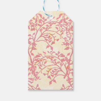 Étiquette de cadeau à la rose et au feuillage en g