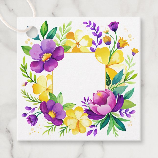 Étiquette de cadeau à motif floral (Devant)