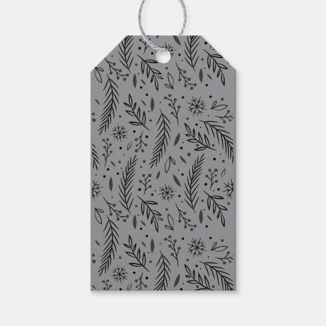 Étiquette de cadeau botanique d'hiver – Étiquette  (Devant)