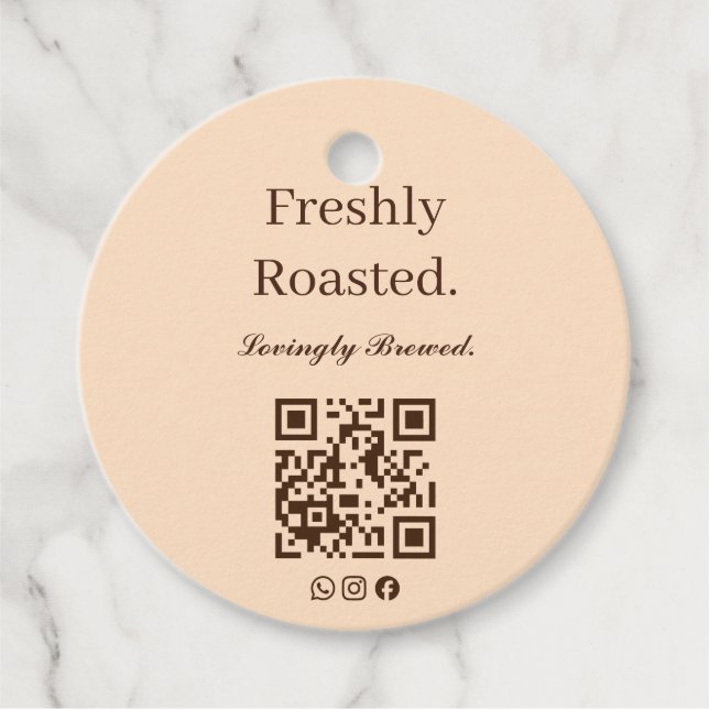 Étiquette de Cadeau Café Torréfié Frais et Infusé  (Devant)