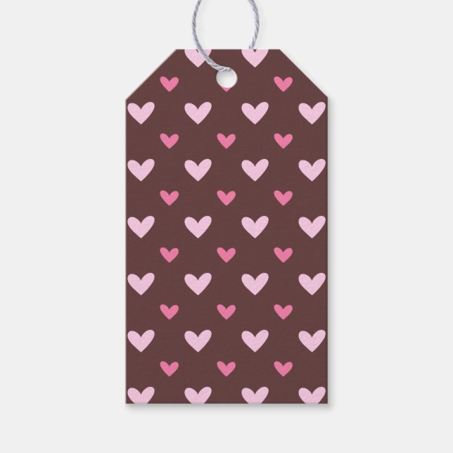 Étiquette de cadeau Chérie – Cœurs roses et blush (Devant)